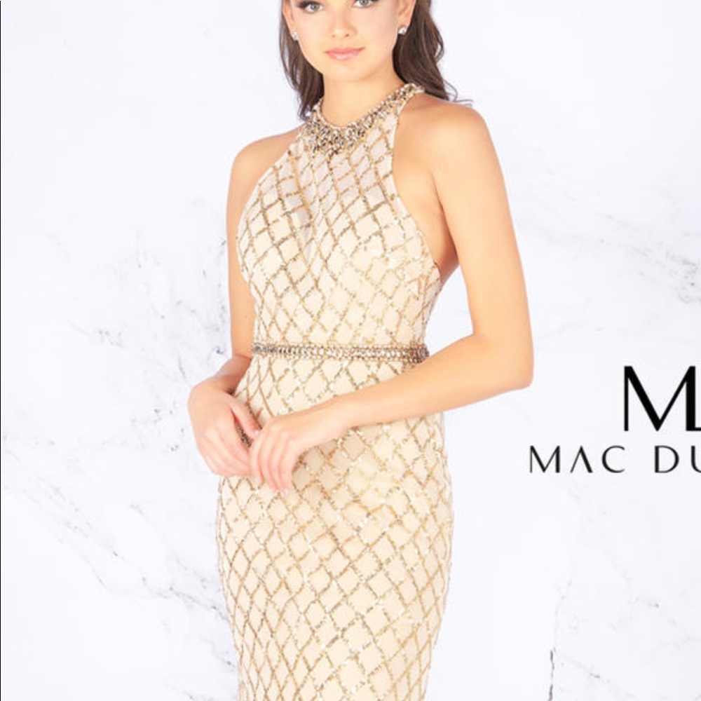 Mac Duggal gold sequin 6